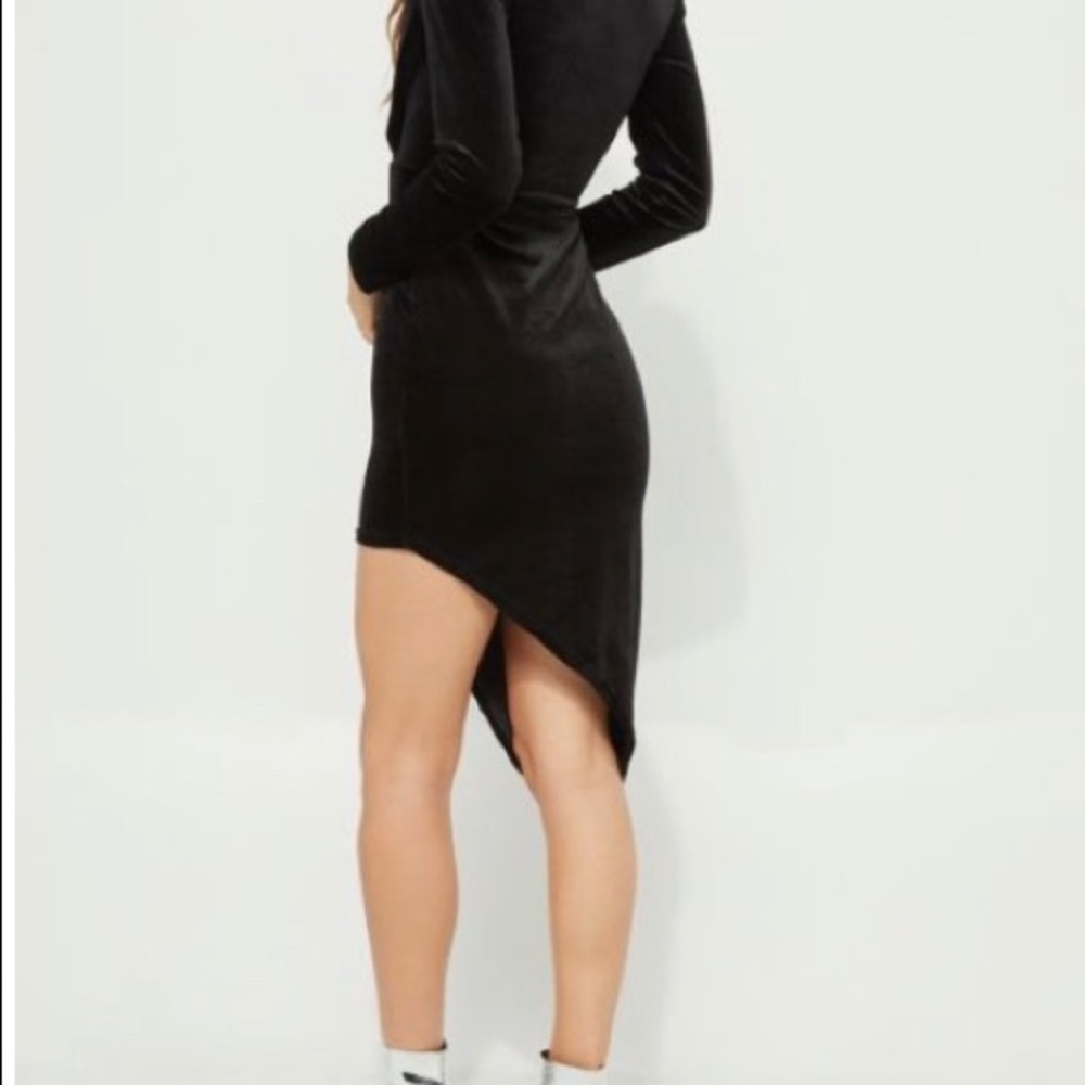 Asymmetrical velvet dress